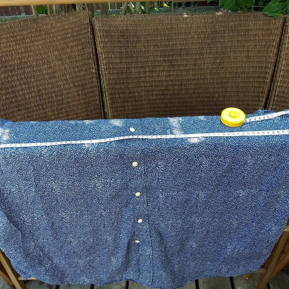 navy blue white floral pattern dress shirt - Picture 8 of 9